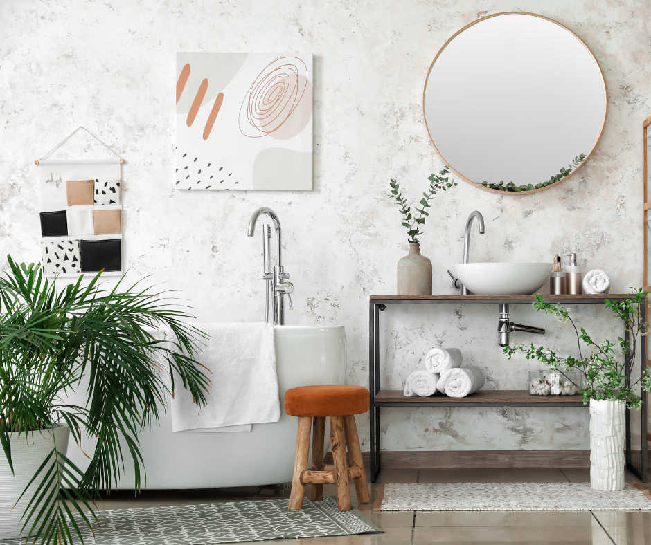 sztuczne kwiaty w łazience